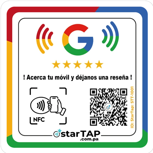 Placa y Tarjeta NFC starTAP para reseñas en Google Maps