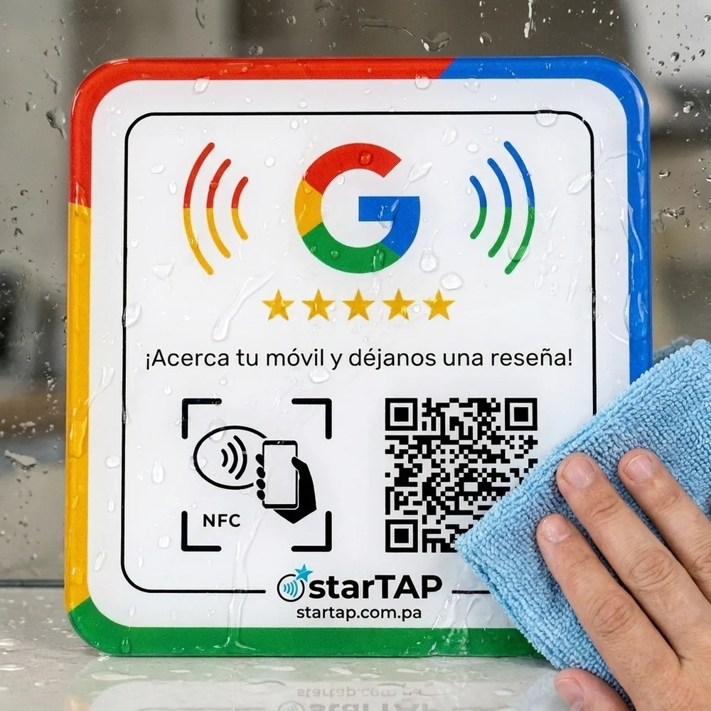 Instalación de una placa NFC adhesiva sobre una puerta de cristal