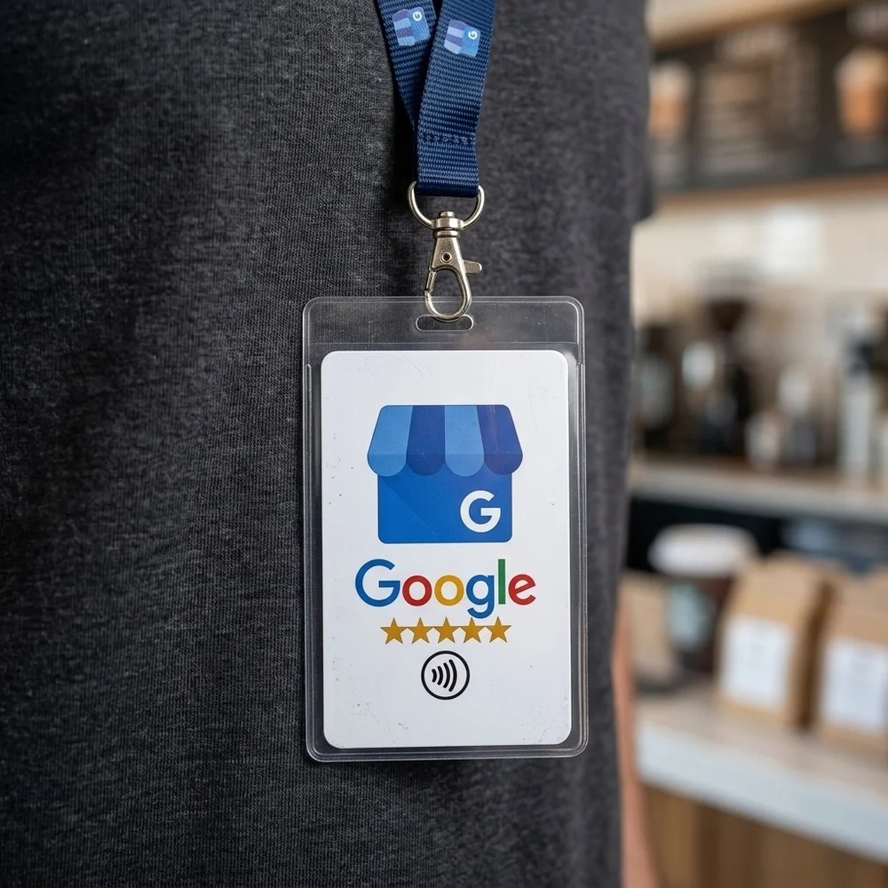 Tarjeta NFC de bolsillo para que meseros y personal de atención la lleven en su portacredencial